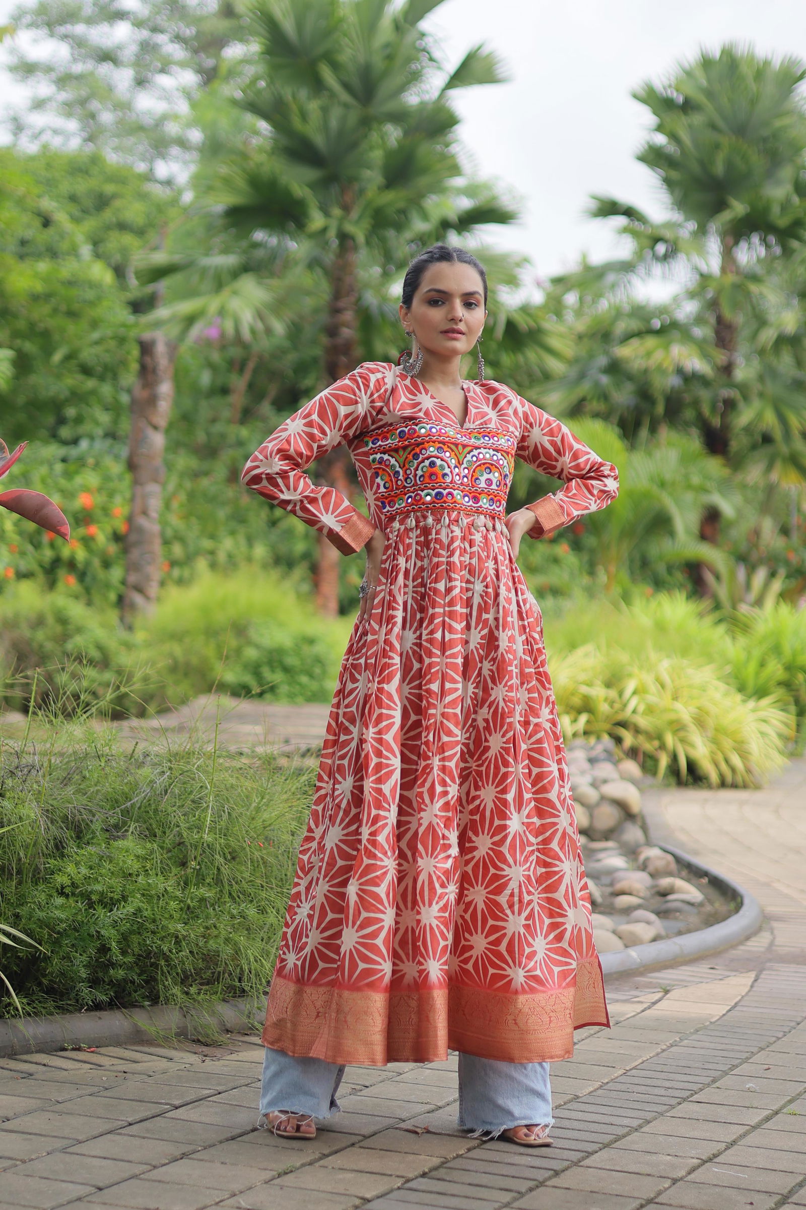 KA 1131 Art silk With Kutchi Gamthi Work Navaratri Kurtis Wholesale Shop In Surat